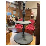 Black 2 Tier Shelf 36' T x 19 1/2' round