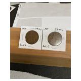 1908 & 1909 British pennies