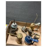 Collection of eight vintage oil cans