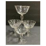 Stemware 4 etched glasses