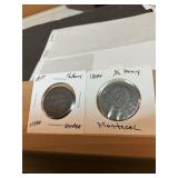 1844 and 18 57/2 pennies Canadian