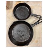 Number three & number five iron skillets