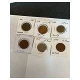 Mixed dates, pennies and half pennies