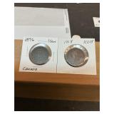 1896 and 1918 Canadian one cent