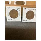 1921 & 1937 British penny