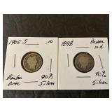 Barber dimes 1905s/1898
