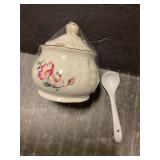 Sugar bowl with spoon, by house of Webster