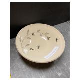 Signed pottery bowl hummingbirds