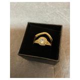 Two ring set gold tone