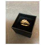 Two ring set,  gold tone