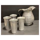 Water pitcher and 4 glasses
