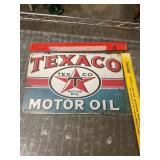 8 1/2 x 11 Texaco motor oil sign metal