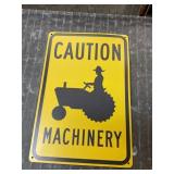 Caution, sign, metal