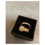 Two ring set gold tone