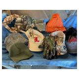 Toboggans, hats, gloves, rubber boot covers