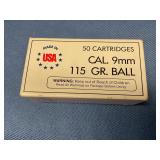 9mm 115gr ball 50 rds