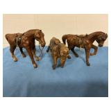Horse statues, leather wrapped