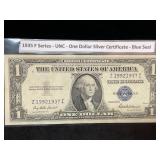 1935 F Series-UNC-$1 Silver Certificate- Blue Seal