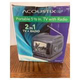 Acoustic portable 5 1/2ï¿½  TV with radio