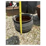 Cast iron three legged cauldron