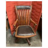 Wood & Leather Desk Chair