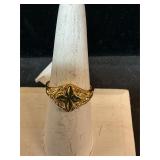 Costume ring, gold plated/size 7 1/2