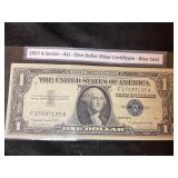 1957 A Series-UNC-$1 Silver Certificate- Blue Seal
