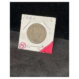 Silver nickel dated 1889