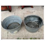 Small galvanized tubs