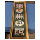 Framed collector stamps 21ï¿½x 7 1/2ï¿½