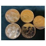 1 Oz Copper Coins- 5