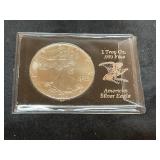 One troy ounce .999 fine American silver Eagle