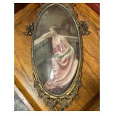 Antique Victorian convex oval gilded portrait 24ï¿½