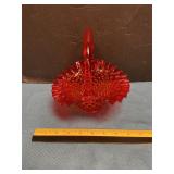 Un-marked Fenton Amberina Glass Basket