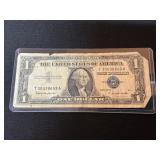 1957-B Silver Certificate Blue Seal Dollar Bill