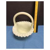 Fenton custard glass basket
