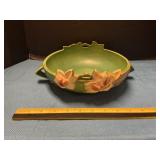 Roseville Pottery Magnolia handled Console Bowl