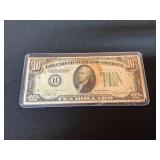 1934-A Green Seal Ten Dollar Bill
