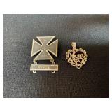 Silver pin & pendant