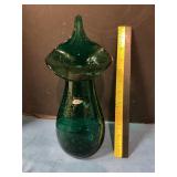 Blenko handcraft green glass vase