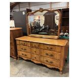 Dresser with mirror 9 drawers