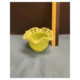 Fenton lime green candy dish