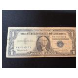 1957-B Silver Certificate Blue Seal Dollar Bill