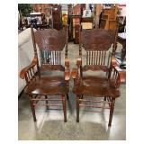 Wood arm chairs