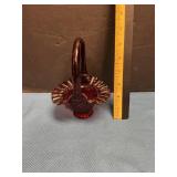Fenton Red Ruby Hobnail Basket