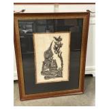 Thai temples framed figure 23ï¿½ x 29ï¿½
