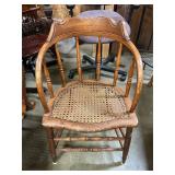 Wood chair with cane bottom