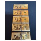 Replica 24K Gold-Plated Plastic Foil $100 Bills