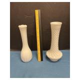 Milk glass vases