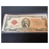 1928-F Red Seal Two-Dollar Bill